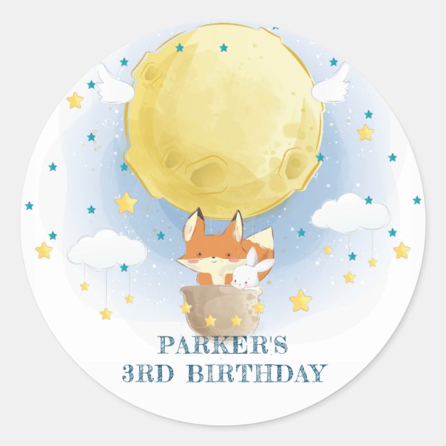 Adesivo Balão de Lua Air Personalizado Aniversário (Frente)