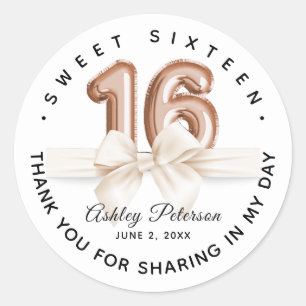 Adesivo Balão de Luxo Personalizado do Sweet 16