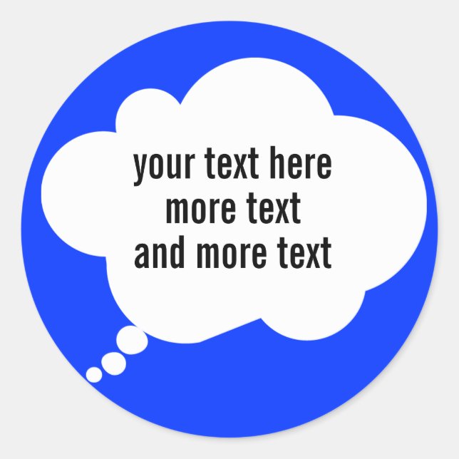 Adesivo balão de pensamento com palavras personalizadas (Frente)