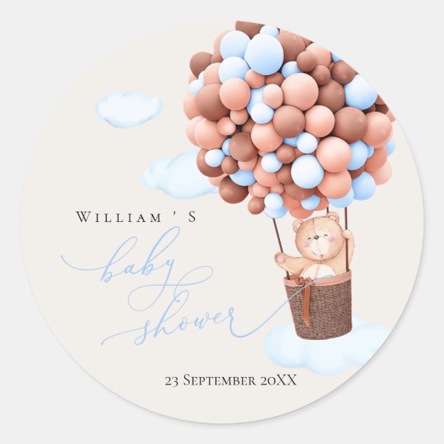 Adesivo Balão do Urso do chá de fraldas Sticker (Frente)