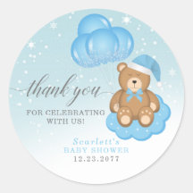Balão do Urso Sonolento Azul Obrigado Chá de frald