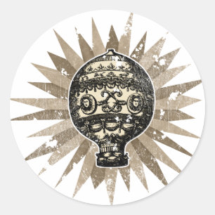 Adesivo Balão ornamentado do vintage - afligido