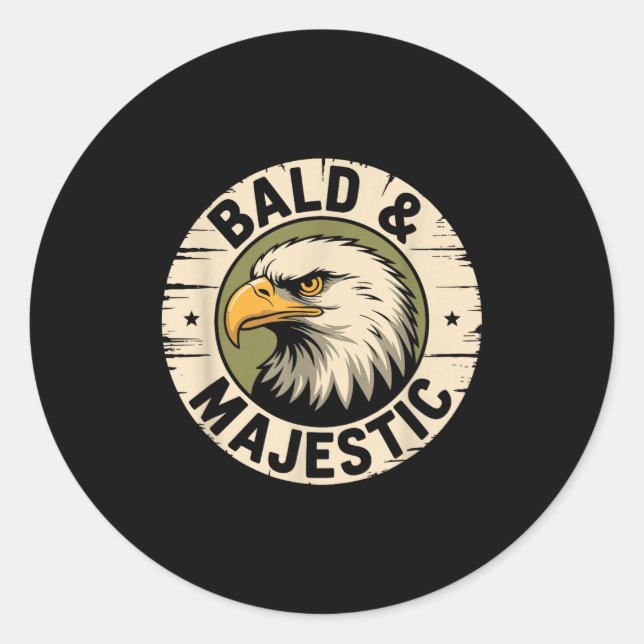 Adesivo Bald And Majestic, Hairless Baldness And Balding M (Frente)