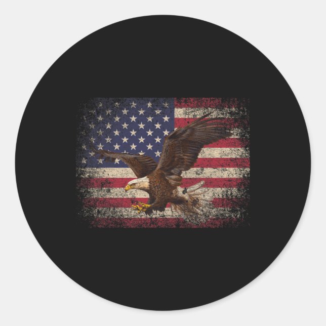 Adesivo Bald Eagle 4 de julho Presente Americano Fla (Frente)