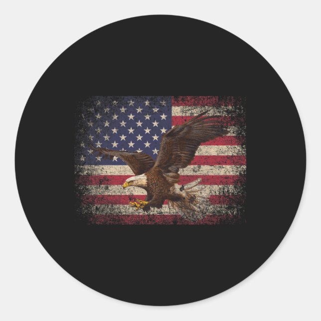 Adesivo Bald Eagle 4 de julho Presente Americano Fla (Frente)