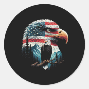 Adesivo Bald Eagle American Flag Para 4 De Julho De Red Wh