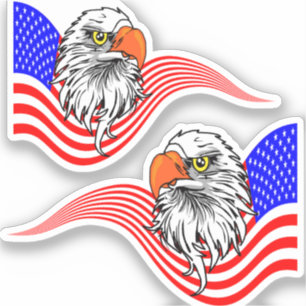 Adesivo Bald Eagle American USA Flag Patriotic Art  