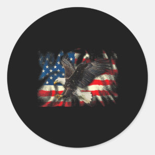 Adesivo Bald Eagle Vintage - Bandeira Americana Patriótica