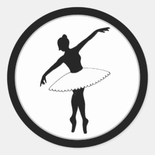Adesivo Balé Ballerina Neon Dancer Silhouette Black