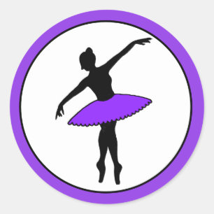 Adesivo Balé Ballerina Neon Dancer Silhouette Purple