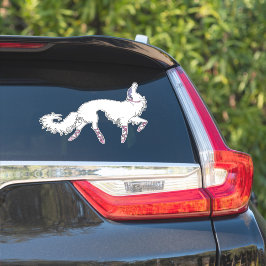 Adesivo Balé branco Borzoi Die Cut Vinyl Sticker