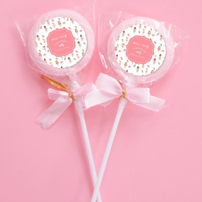 Adesivo Balé Dança e Ballerina Rosa Brilhante Aniversário (Ballet Dance & Twirl Pink Ballerina Birthday Classic Round Sticker)