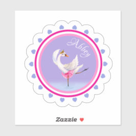 Adesivo Balé de dança branca, roxo, personalizado