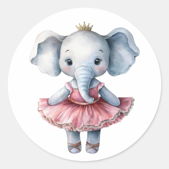 Adesivo Balé de dança de bailarina de elefante (Frente)