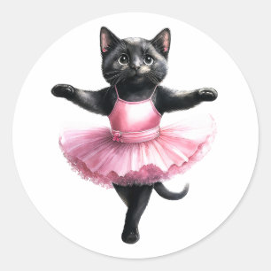 Adesivo Balé de dança de bailarina de gato preto