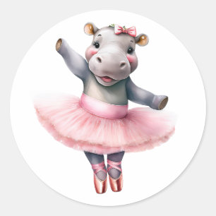 Adesivo Balé de dança de bailarina de hipopótamo