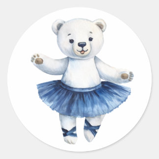 Adesivo Balé de dança de bailarina de urso polar, bonito