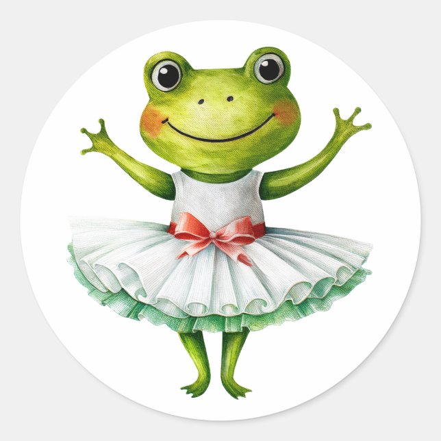 Adesivo Balé de dança de sapo bonito. (Frente)