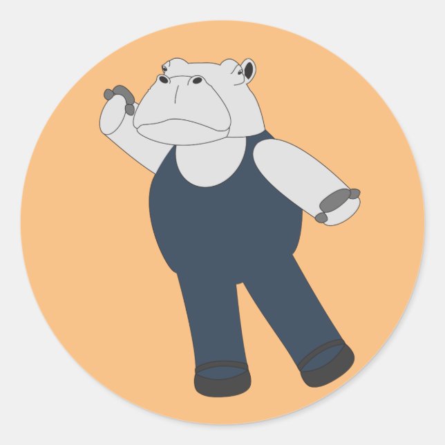 Adesivo balé hippo laranja (Frente)