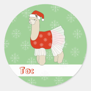 Adesivo balé Llama Flocos de Neve de Natal Verde