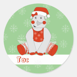 Adesivo balé Rinoceronte Flocos de Neve Verde