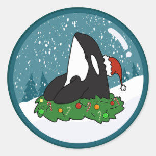Adesivo Baleia Assassina de Orca de Natal