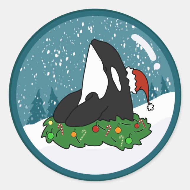 Adesivo Baleia Assassina de Orca de Natal (Frente)