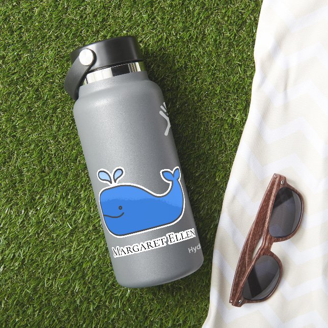 Adesivo Baleia Azul Náutica de Pré-Disquete Personalizada (HydroFlask Insitu)