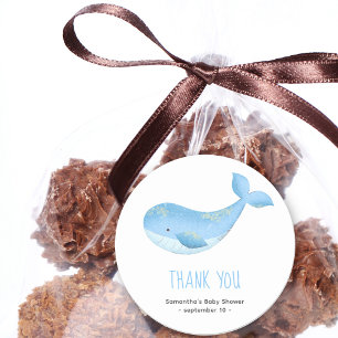 Adesivo Baleia d'água - obrigado chá de fraldas