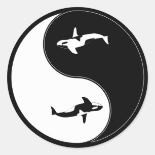 Adesivo Baleia de Yin Yang