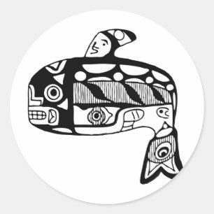Adesivo Baleia do Tlingit do nativo americano