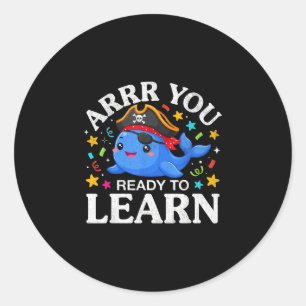 Adesivo Baleia engraçada arrr pronta para aprender profess