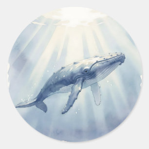 Adesivo Baleia Jubarte Aquarela Oceano
