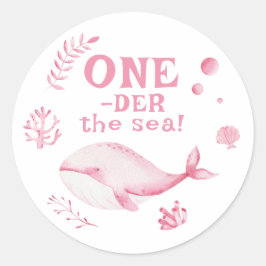 Adesivo Baleia Rosa Debaixo Do Mar 1º Aniversário