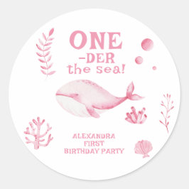 Adesivo Baleia Rosa Debaixo Do Mar 1º Aniversário