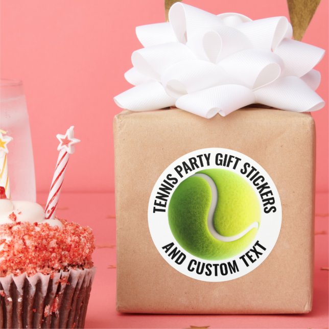 Adesivo Ball de 6 x Tênis com texto personalizado de 3" (Festa)