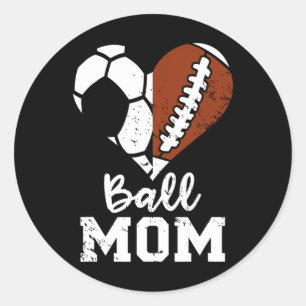 Adesivo Ball Mãe Coração Engraçado Futebol de Futebol Mãe