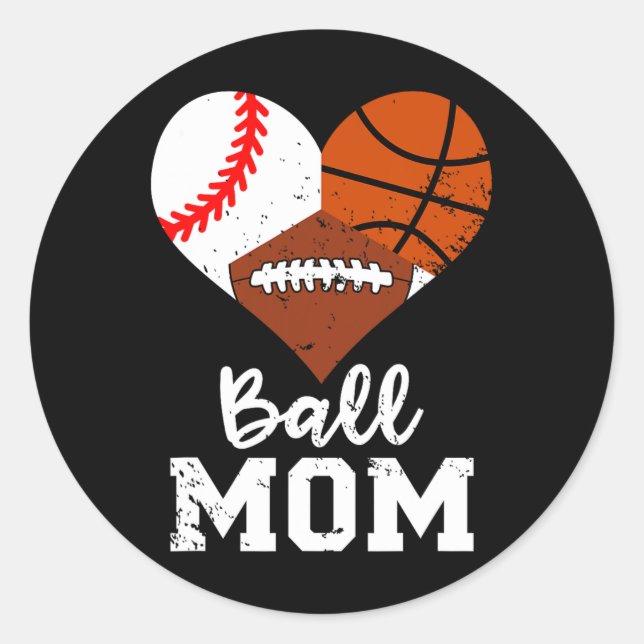 Adesivo Ball Mãe Engraçado Baseball Basball Mãe (Frente)