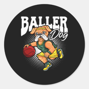 Adesivo Baller Dog Sports Atleta Bulldog Muscular Bas