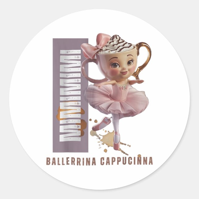 Adesivo Ballerina Cappucccino Italiano Brainrot Memor G (Frente)