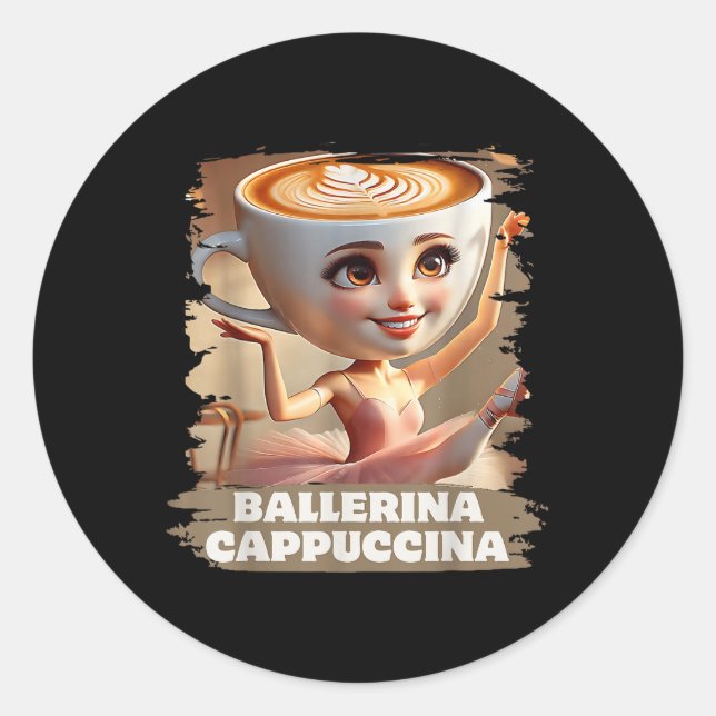 Adesivo Ballerina Cappuccina Funny Italiana Brainrot Memo  (Frente)