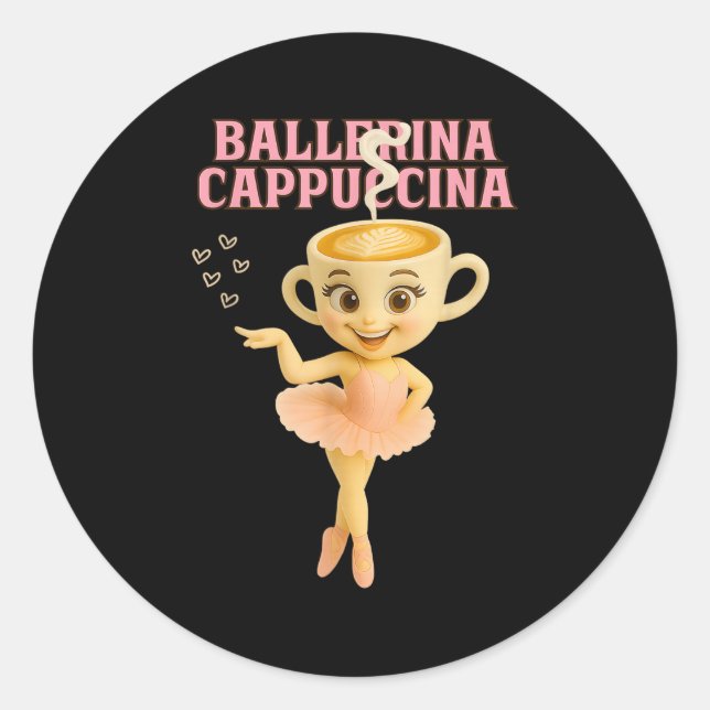 Adesivo Ballerina Cappuccina Italiano Brainrot Memória Cri (Frente)
