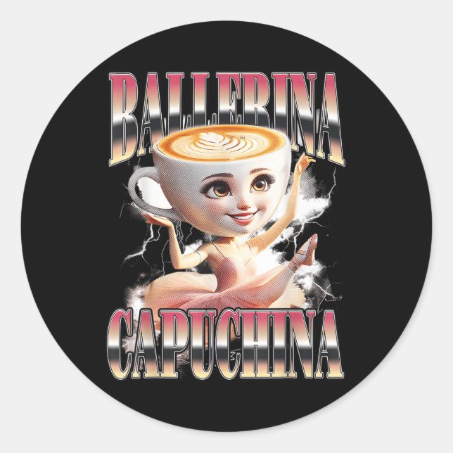 Adesivo Ballerina Capuchina Funny Italiana Brainrot Memu H (Frente)