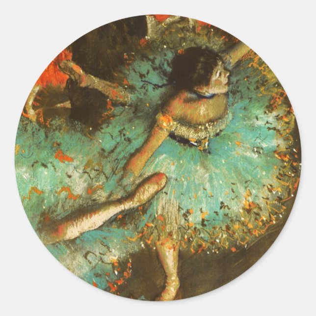 Adesivo Ballerina Dance Green Dancer Edger Degas Painting (Frente)