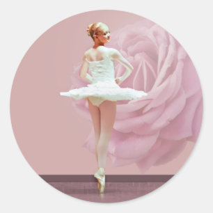 Adesivo Ballerina em branco com rosa rosa rosa