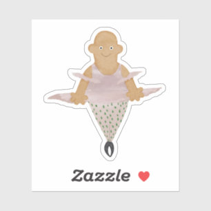 Adesivo Ballerina em leggings de bolinhas.