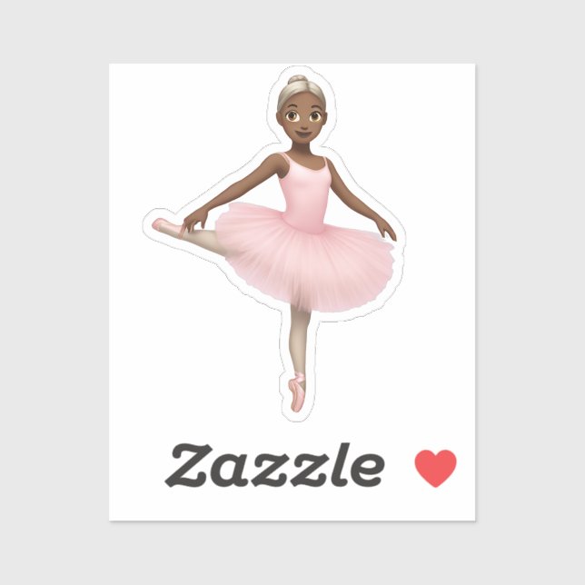 Adesivo Ballerina Emoji em Tutu Rosa (Folha)