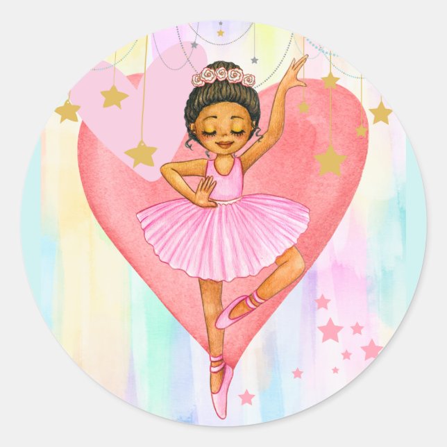 Adesivo Ballerina Girl Hearts and Stars (Frente)