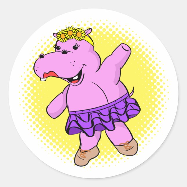 Adesivo Ballerina Hippo Com Tutu (Frente)