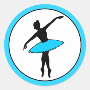Adesivo Ballerina Neon Balé Dancer Silhouette Aqua Blue